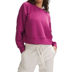 Lululemon Ribbed Softstreme Perfectly Oversized Cropped Crew Magenta Purple